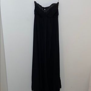 Black strapless dress with embellished top